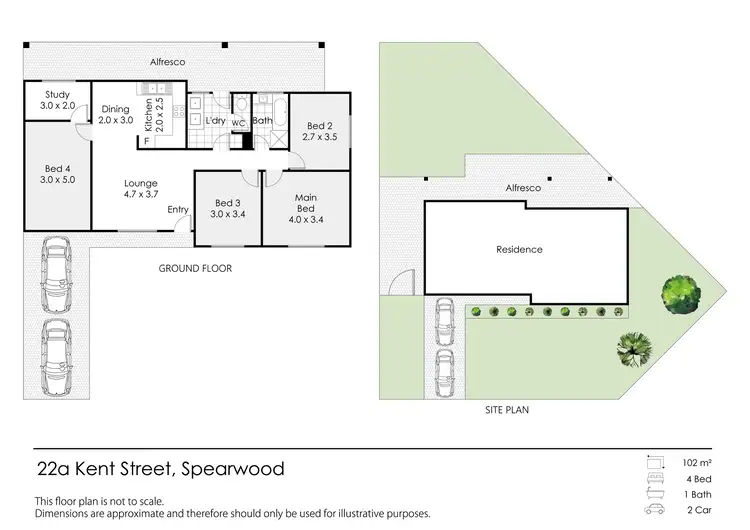 Floorplan of Homely semi-detached listing, 22A Kent Street, Spearwood WA 6163