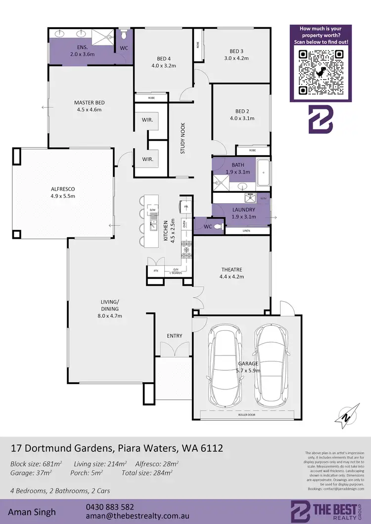 Floorplan of Homely house listing, 17 Dortmund Gardens, Piara Waters WA 6112