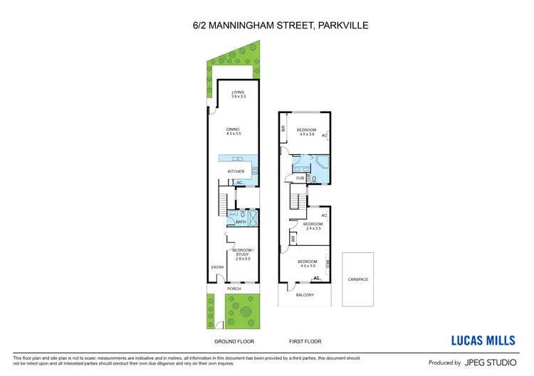 Floorplan of Homely townhouse listing, 6/2 Manningham Street, Parkville VIC 3052