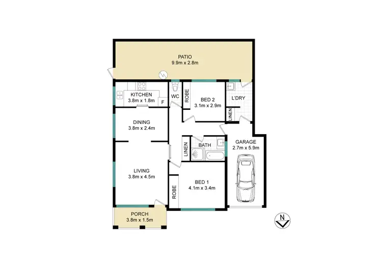 Floorplan of Homely villa listing, 1/9-11 Alfred Street, Ramsgate Beach NSW 2217