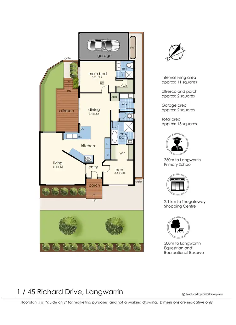 Floorplan of Homely unit listing, 1/45 Richard Drive, Langwarrin VIC 3910