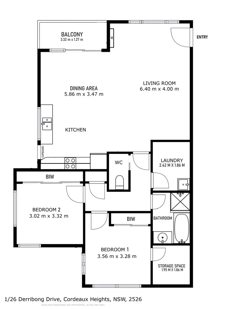 Floorplan of Homely unit listing, 1/26 Derribong Drive, Cordeaux Heights NSW 2526