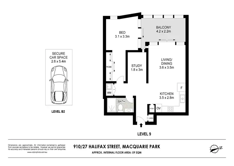 Floorplan of Homely apartment listing, 910/27 Halifax Street, Macquarie Park NSW 2113