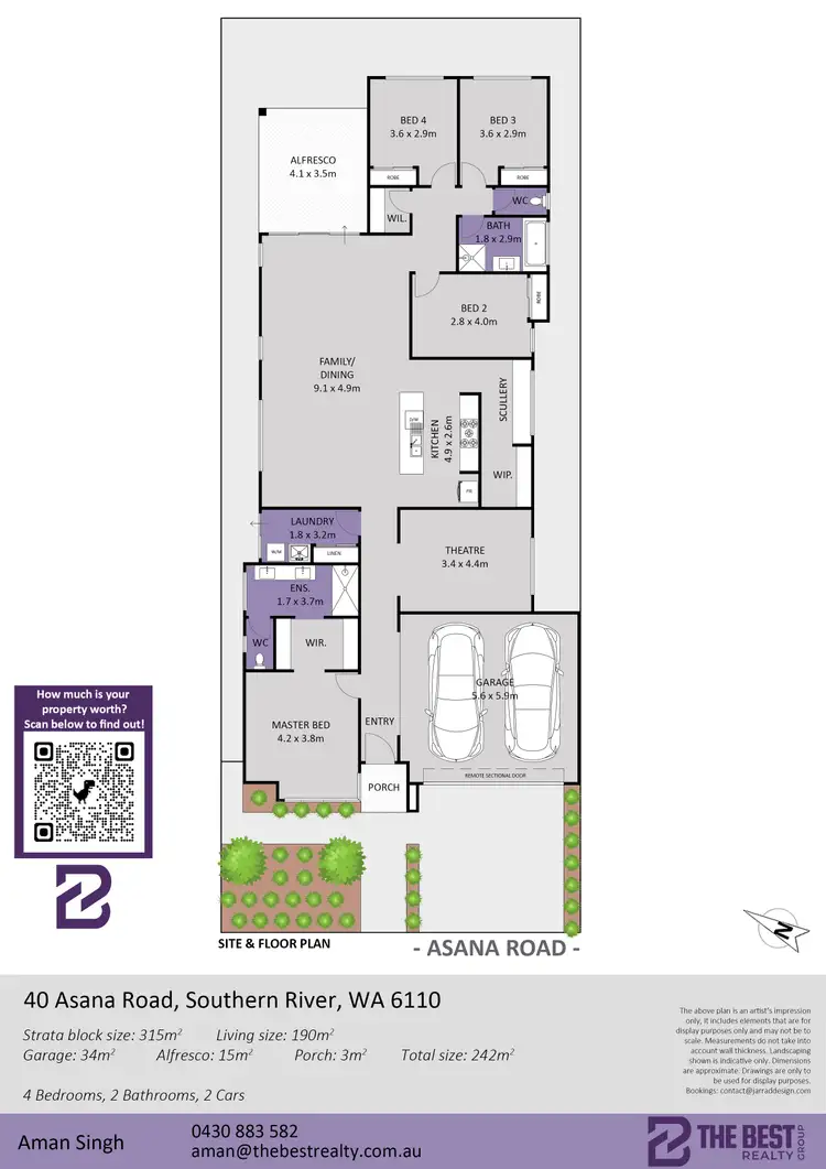 Floorplan of Homely house listing, 40 Asana Road, Southern River WA 6110