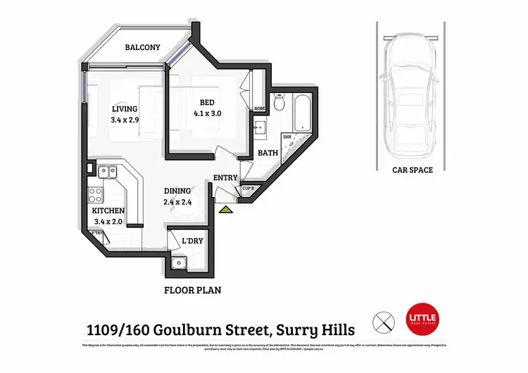 Floorplan of Homely apartment listing, 1109/160 Goulburn Street, Surry Hills NSW 2010