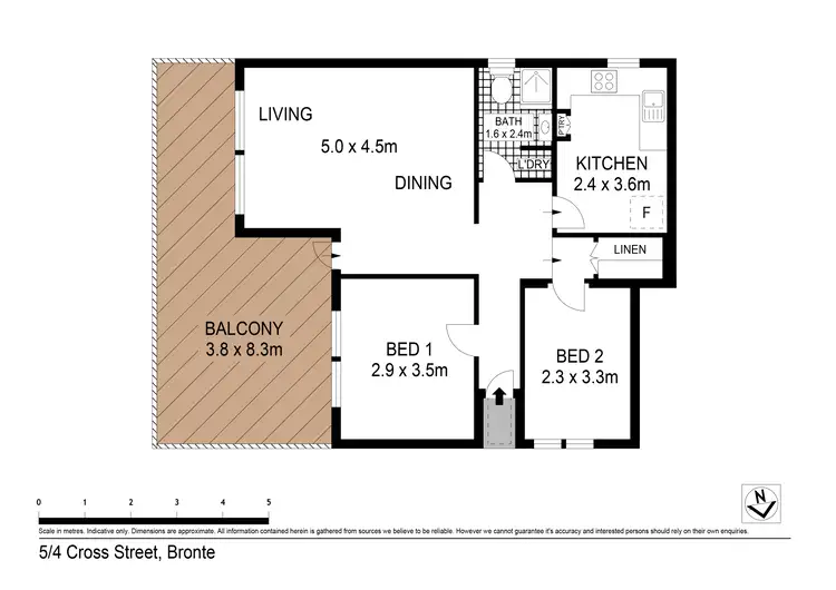 Floorplan of Homely apartment listing, 5/4 Cross Street, Bronte NSW 2024
