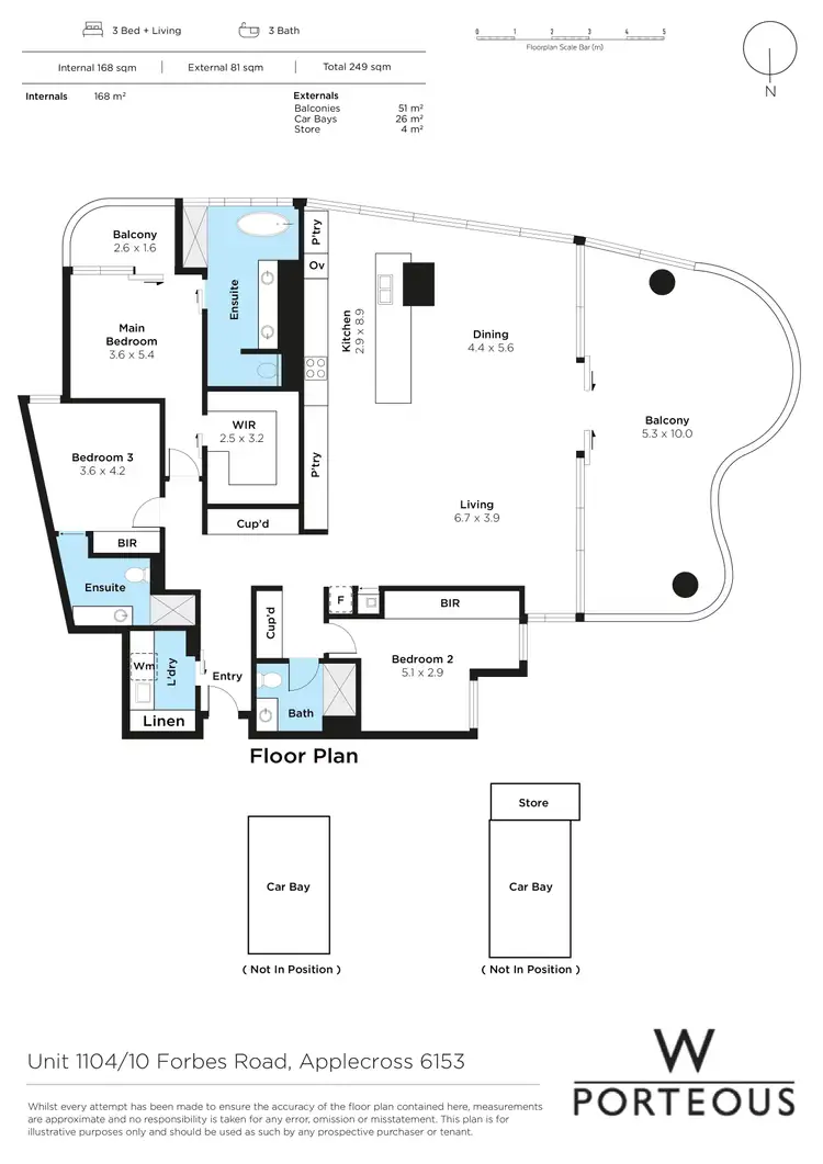 Floorplan of Homely apartment listing, 1104/10 Forbes Road, Applecross WA 6153