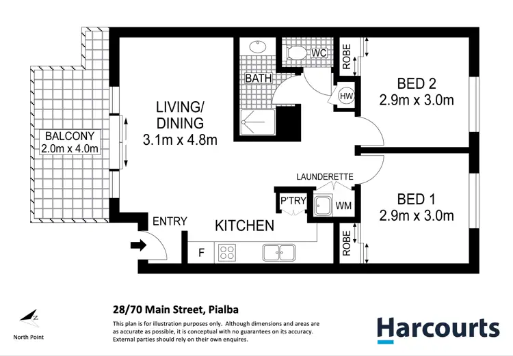 Floorplan of Homely unit listing, 28/70 Main Street, Pialba QLD 4655