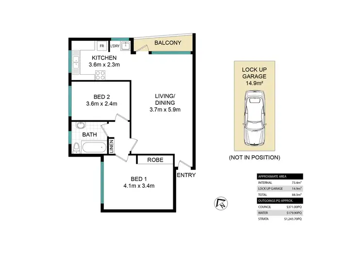 Floorplan of Homely unit listing, 1/109 Elizabeth Street, Ashfield NSW 2131