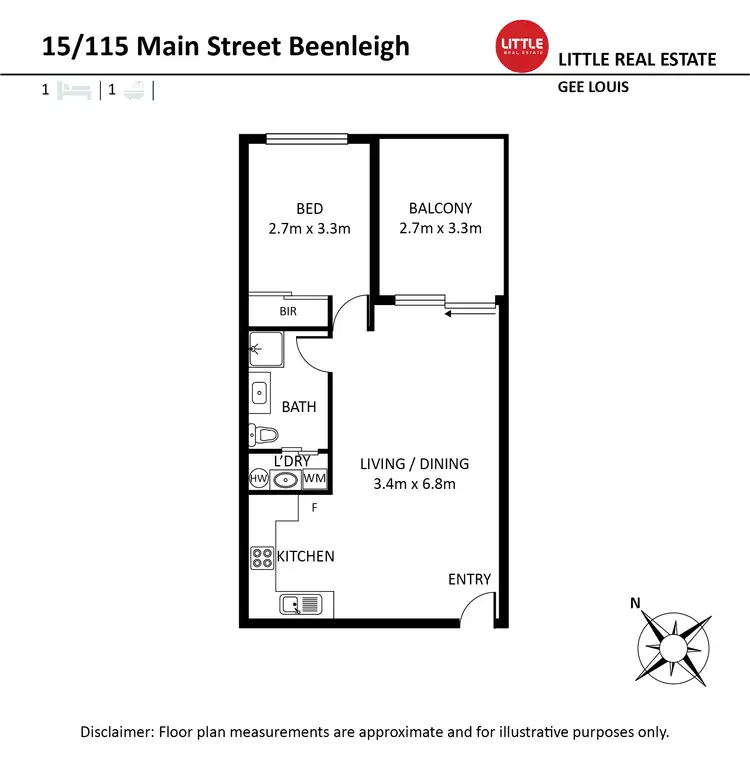 Floorplan of Homely unit listing, 15/115 Main Street, Beenleigh QLD 4207
