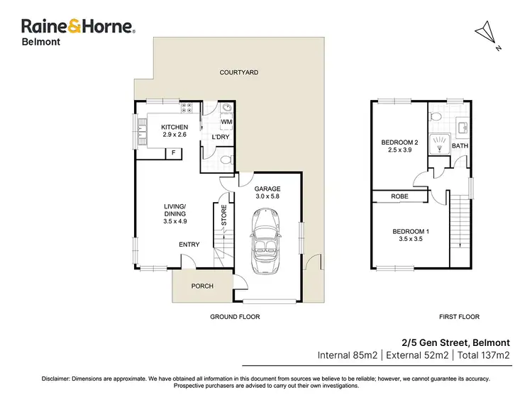 Floorplan of Homely townhouse listing, 2/5 Gen Street, Belmont NSW 2280