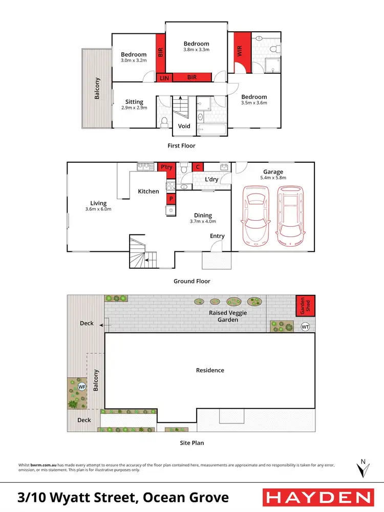 Floorplan of Homely townhouse listing, 3/10 Wyatt Street, Ocean Grove VIC 3226