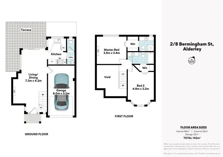 Floorplan of Homely townhouse listing, 2/8 Bermingham Street, Alderley QLD 4051