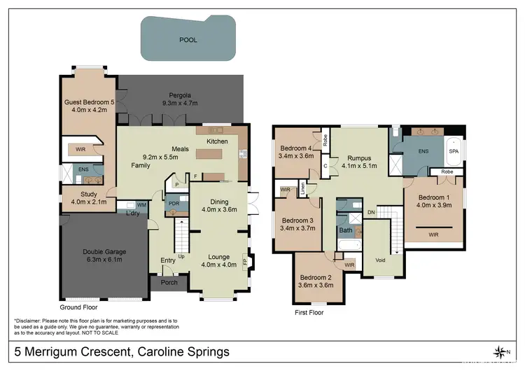 Floorplan of Homely house listing, 5 Merrigum Crescent, Caroline Springs VIC 3023