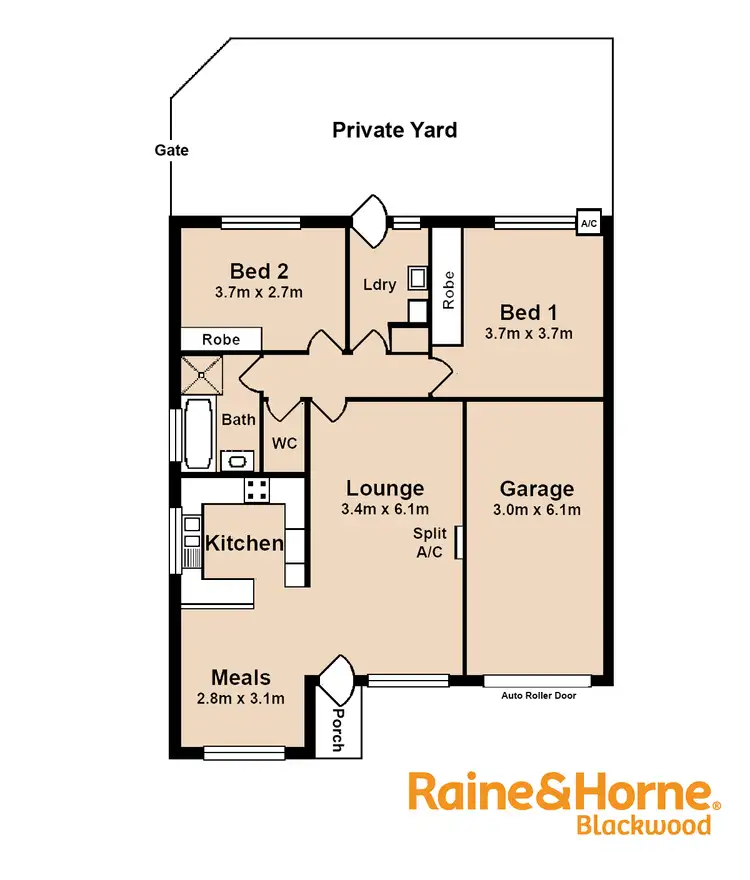 Floorplan of Homely unit listing, 1/15A Doreen St, Oaklands Park SA 5046