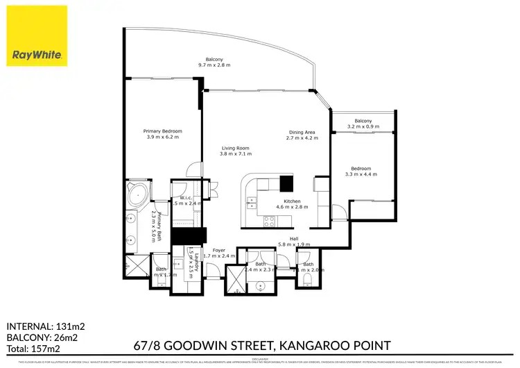 Floorplan of Homely apartment listing, 67/8 Goodwin Street, Kangaroo Point QLD 4169