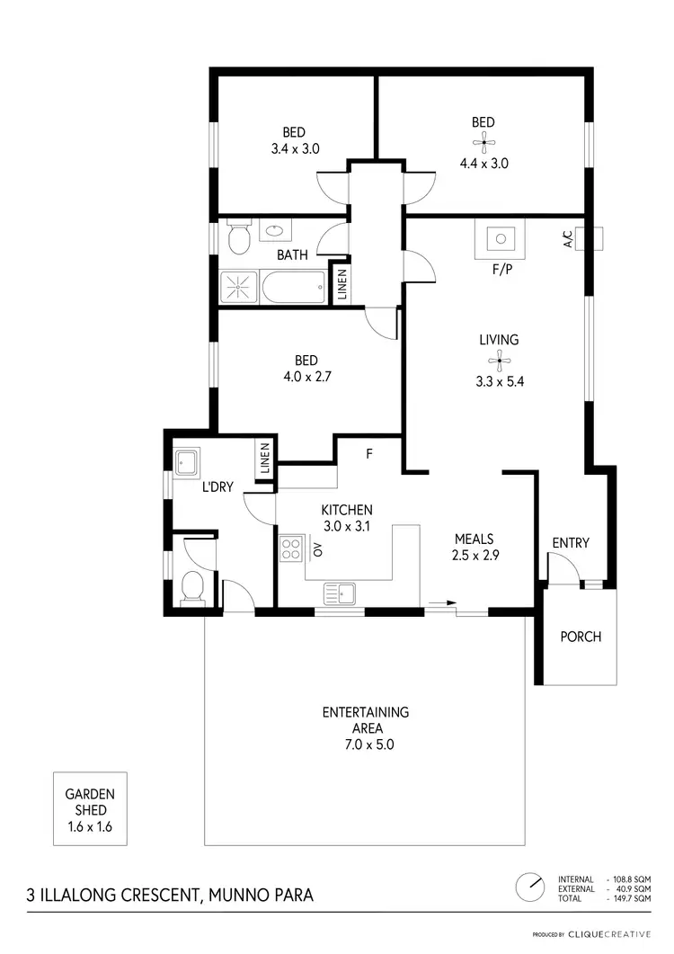 Floorplan of Homely house listing, 3 Illalong Crescent, Munno Para SA 5115