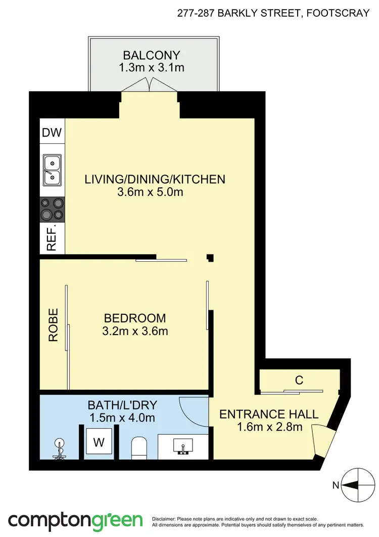 Floorplan of Homely apartment listing, 302/277-287 Barkly Street, Footscray VIC 3011