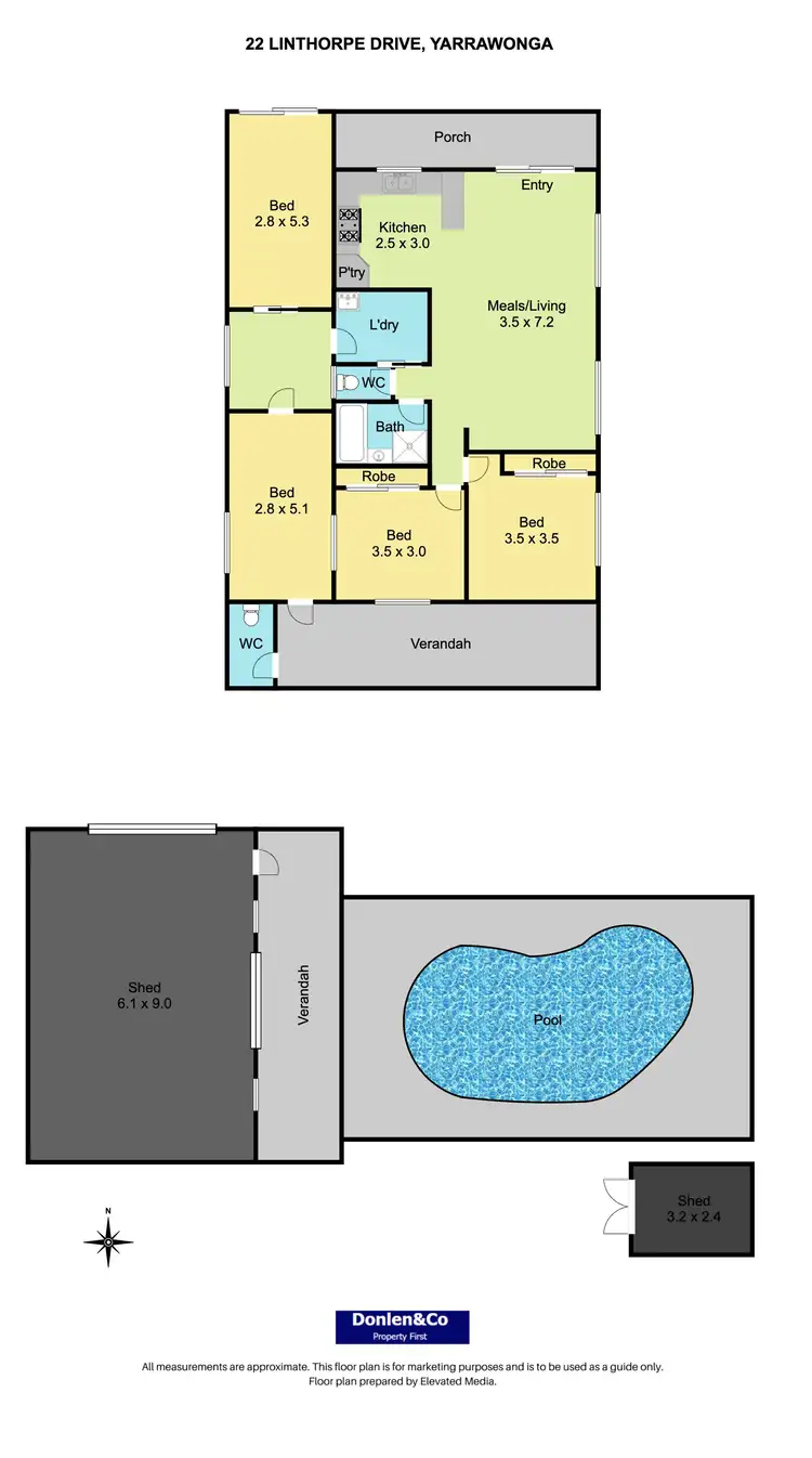 Floorplan of Homely house listing, 22 Linthorpe Drive, Yarrawonga VIC 3730