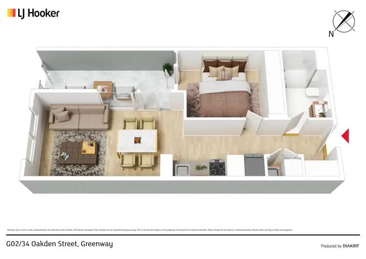 Floorplan of Homely apartment listing, g02/34 Oakden Street, Greenway ACT 2900