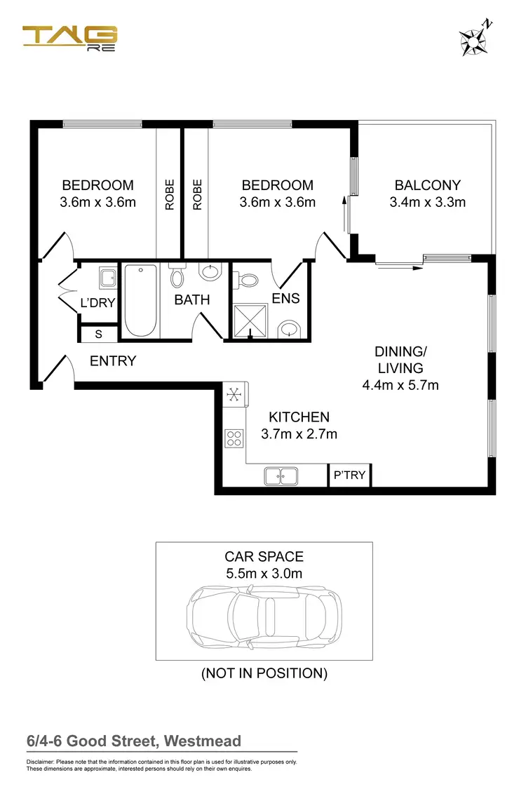 Floorplan of Homely unit listing, 6/4-6 Good Street, Westmead NSW 2145