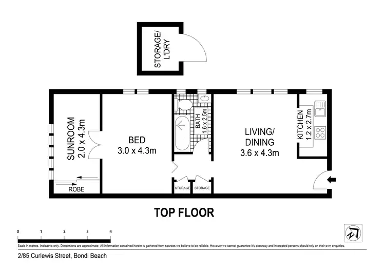 Floorplan of Homely apartment listing, 2/85 Curlewis Street, Bondi Beach NSW 2026