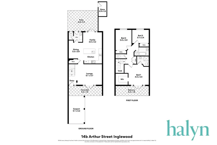Floorplan of Homely townhouse listing, 14B Arthur Street, Inglewood WA 6052