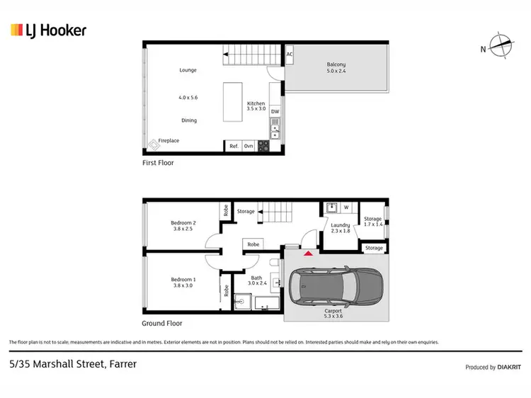 Floorplan of Homely townhouse listing, 5/35 Marshall Street, Farrer ACT 2607