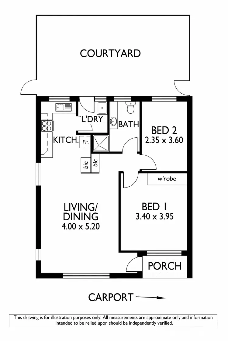Floorplan of Homely unit listing, 1/1a Elms Avenue, Richmond SA 5033