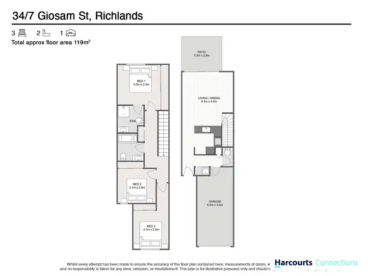 Floorplan of Homely townhouse listing, 34/7 Giosam Street, Richlands QLD 4077