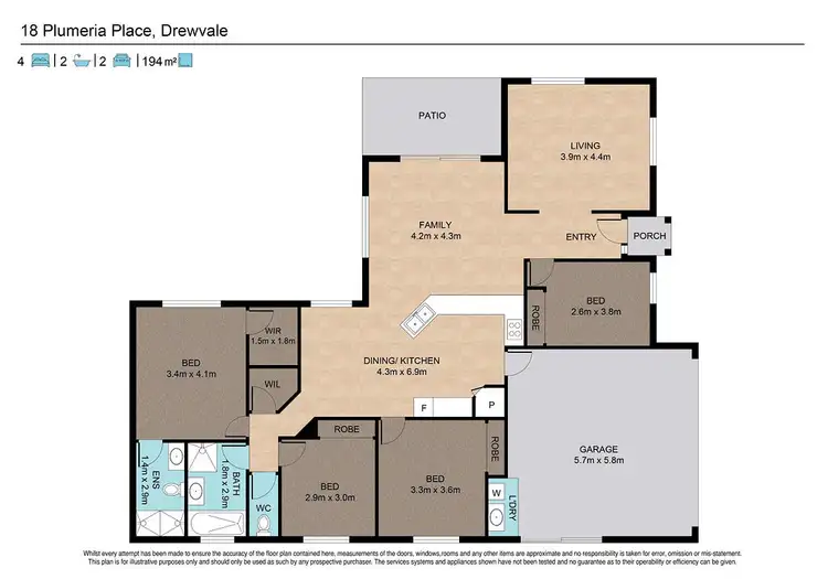 Floorplan of Homely house listing, 18 Plumeria Place, Drewvale QLD 4116
