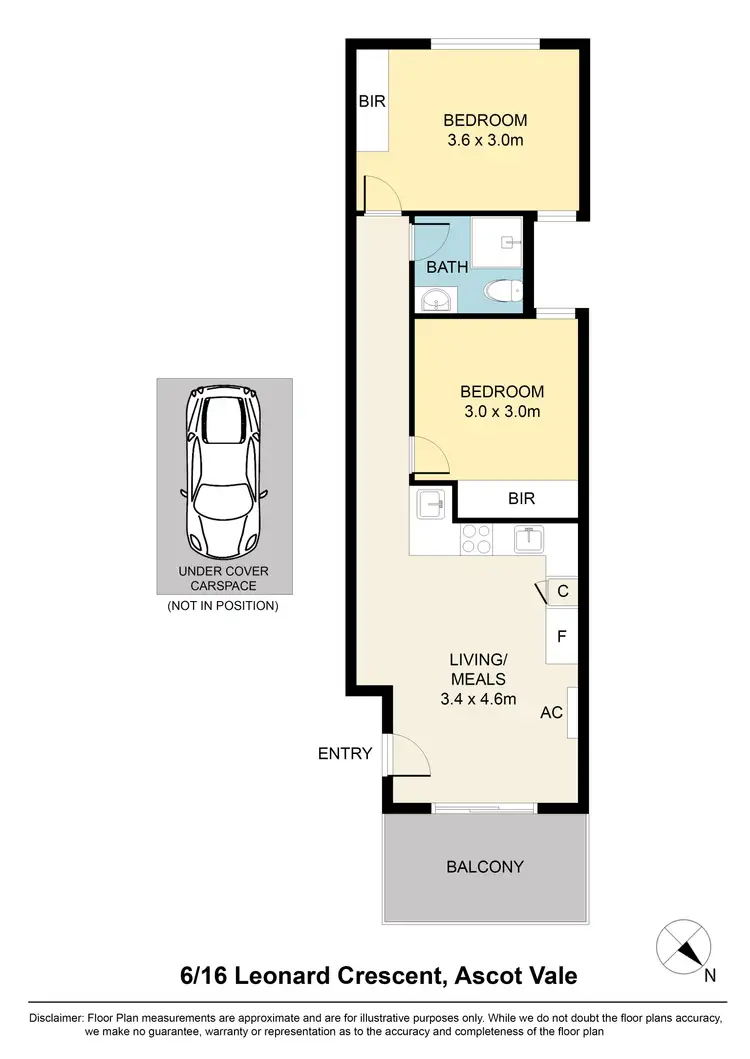 Floorplan of Homely apartment listing, 6/16A Leonard Crescent, Ascot Vale VIC 3032