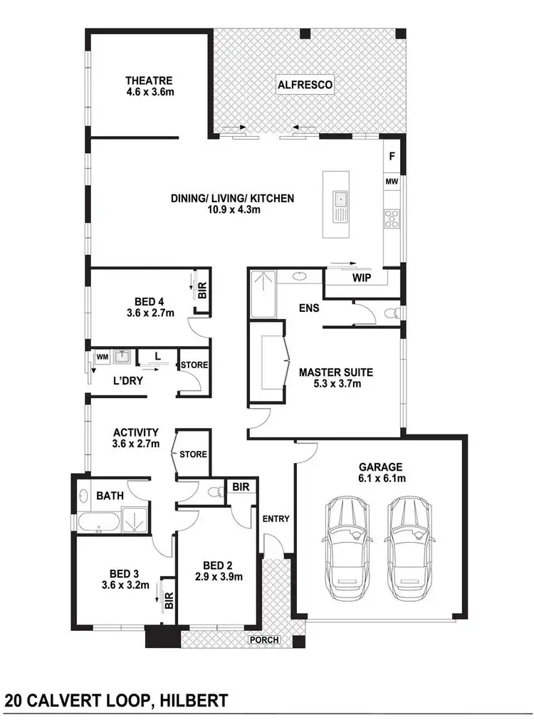 Floorplan of Homely house listing, 20 Calvert Loop, Hilbert WA 6112