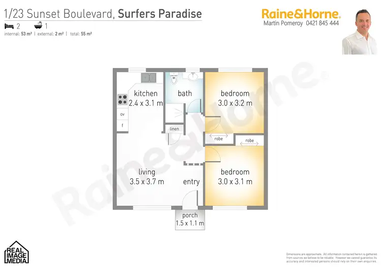 Floorplan of Homely unit listing, 1/23 Sunset Boulevard, Surfers Paradise QLD 4217