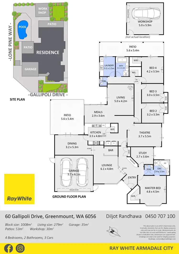 Floorplan of Homely house listing, 60 Gallipoli Drive, Greenmount WA 6056