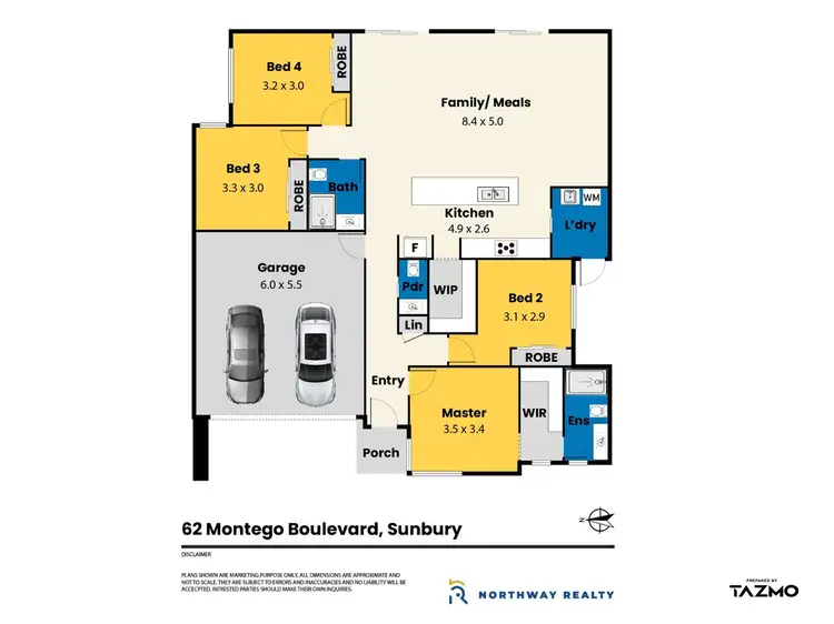 Floorplan of Homely house listing, 62 Montego Boulevard, Sunbury VIC 3429
