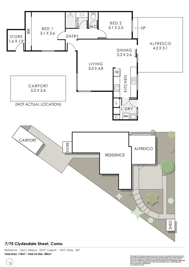 Floorplan of Homely unit listing, 7/75 Clydesdale Street, Como WA 6152