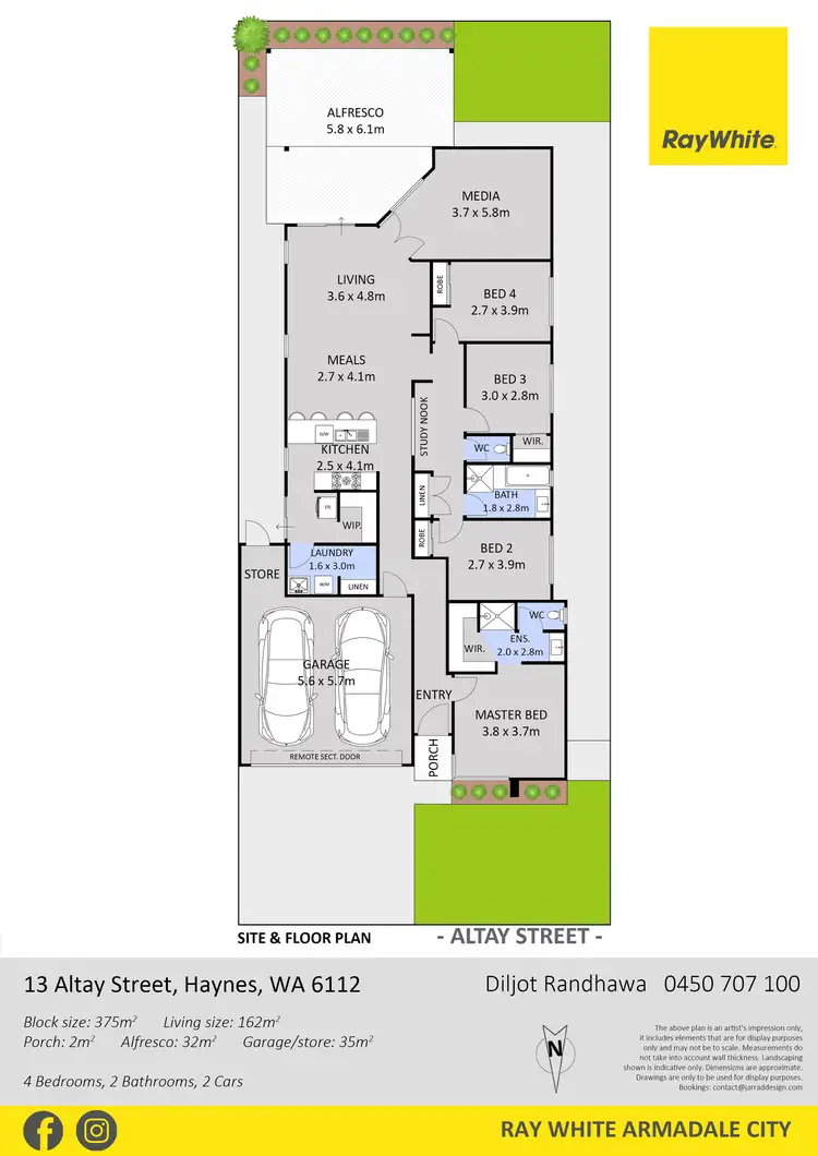 Floorplan of Homely house listing, 13 Altay Street, Haynes WA 6112