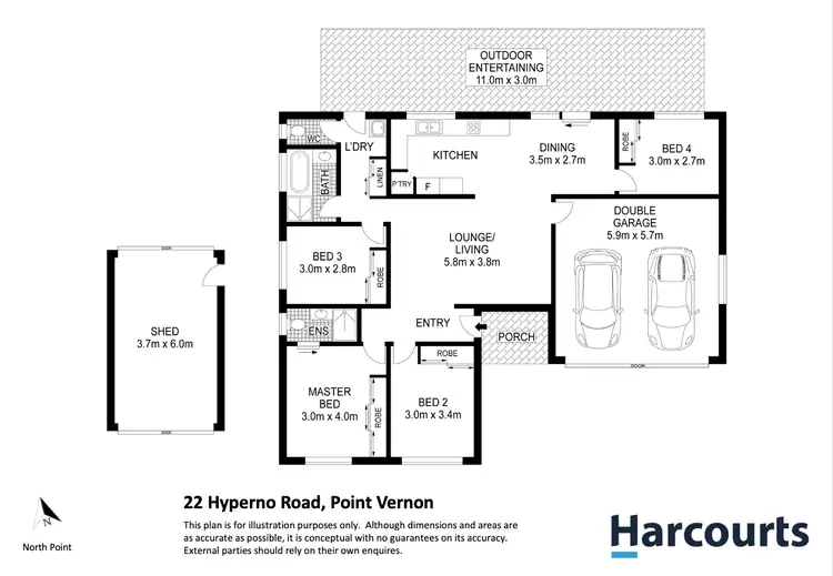 Floorplan of Homely house listing, 22 Hyperno Road, Point Vernon QLD 4655