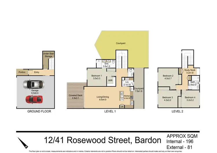 Floorplan of Homely townhouse listing, 12/41 Rosewood Street, Bardon QLD 4065