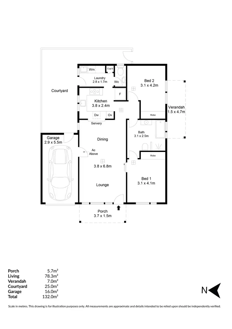 Floorplan of Homely unit listing, 1/32 Williams Avenue, St Morris SA 5068
