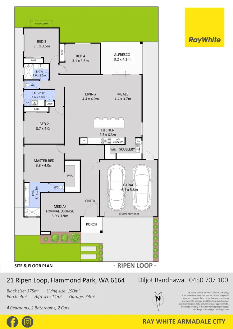Floorplan of Homely house listing, 21 Ripen Loop, Hammond Park WA 6164