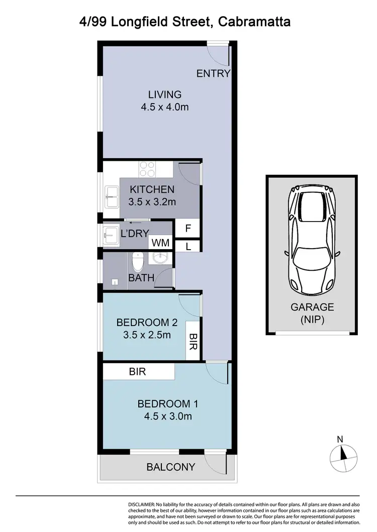 Floorplan of Homely unit listing, 4/99 Longfield Street, Cabramatta NSW 2166