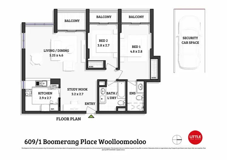 Floorplan of Homely apartment listing, 609/1 Boomerang Place, Woolloomooloo NSW 2011