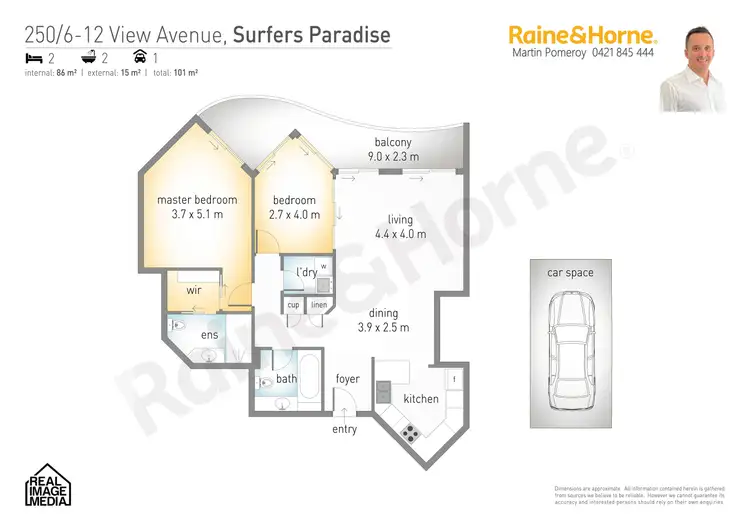 Floorplan of Homely apartment listing, 250/6-12 View Avenue, Surfers Paradise QLD 4217