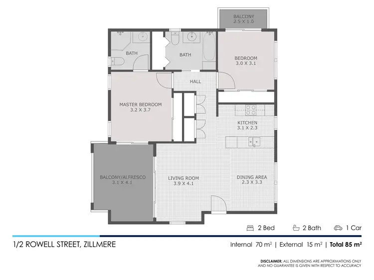 Floorplan of Homely unit listing, 1/2 Rowell Street, Zillmere QLD 4034