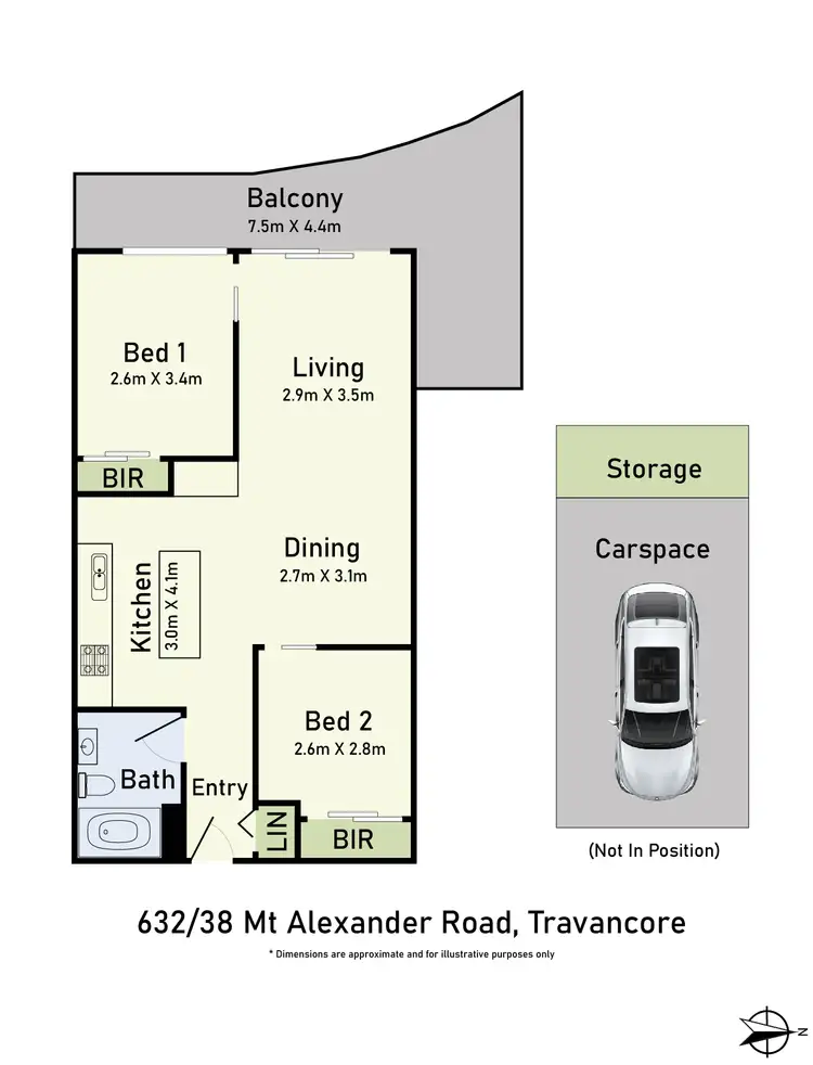 Floorplan of Homely apartment listing, 632/38 Mt Alexander Road, Travancore VIC 3032