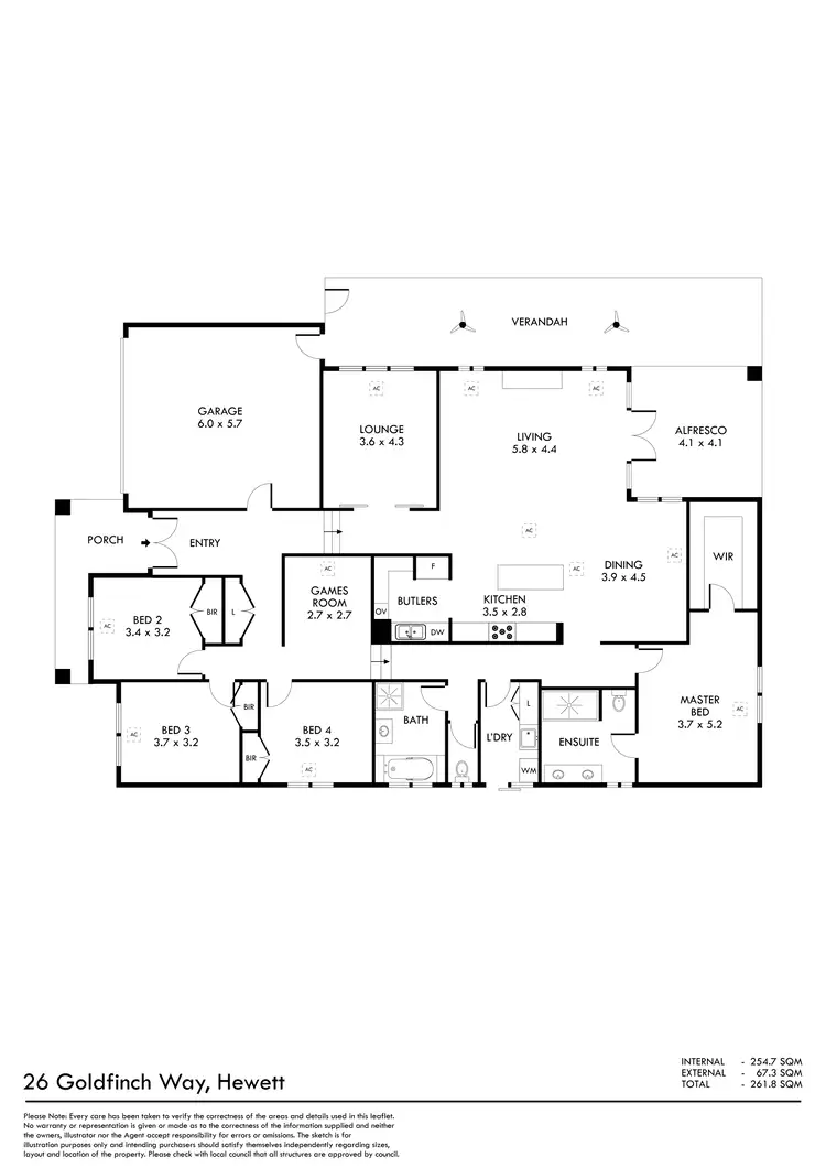 Floorplan of Homely house listing, 26 Goldfinch Way, Hewett SA 5118