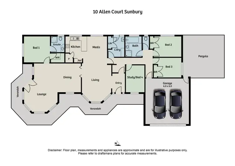 Floorplan of Homely house listing, 10 Allen Court, Sunbury VIC 3429
