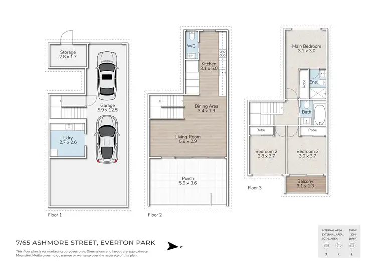 Floorplan of Homely townhouse listing, 7/65 Ashmore Street, Everton Park QLD 4053
